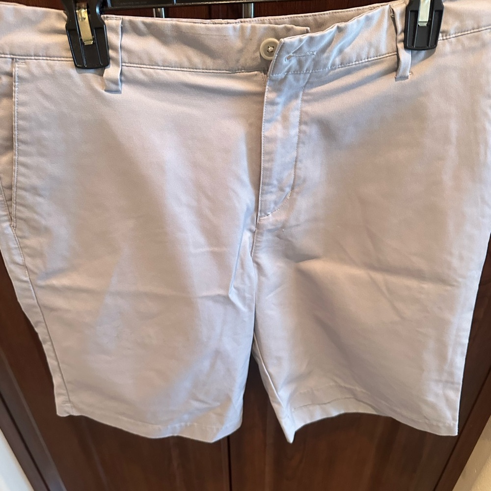 adidas Men's Light Gray Flat Front Shorts